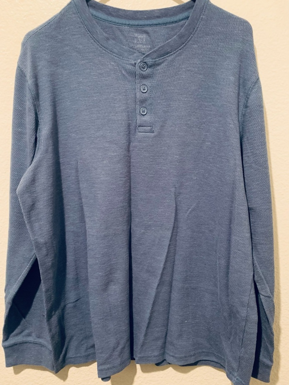 George Men's  Thermal long sleeve Shirt in Heather Blue